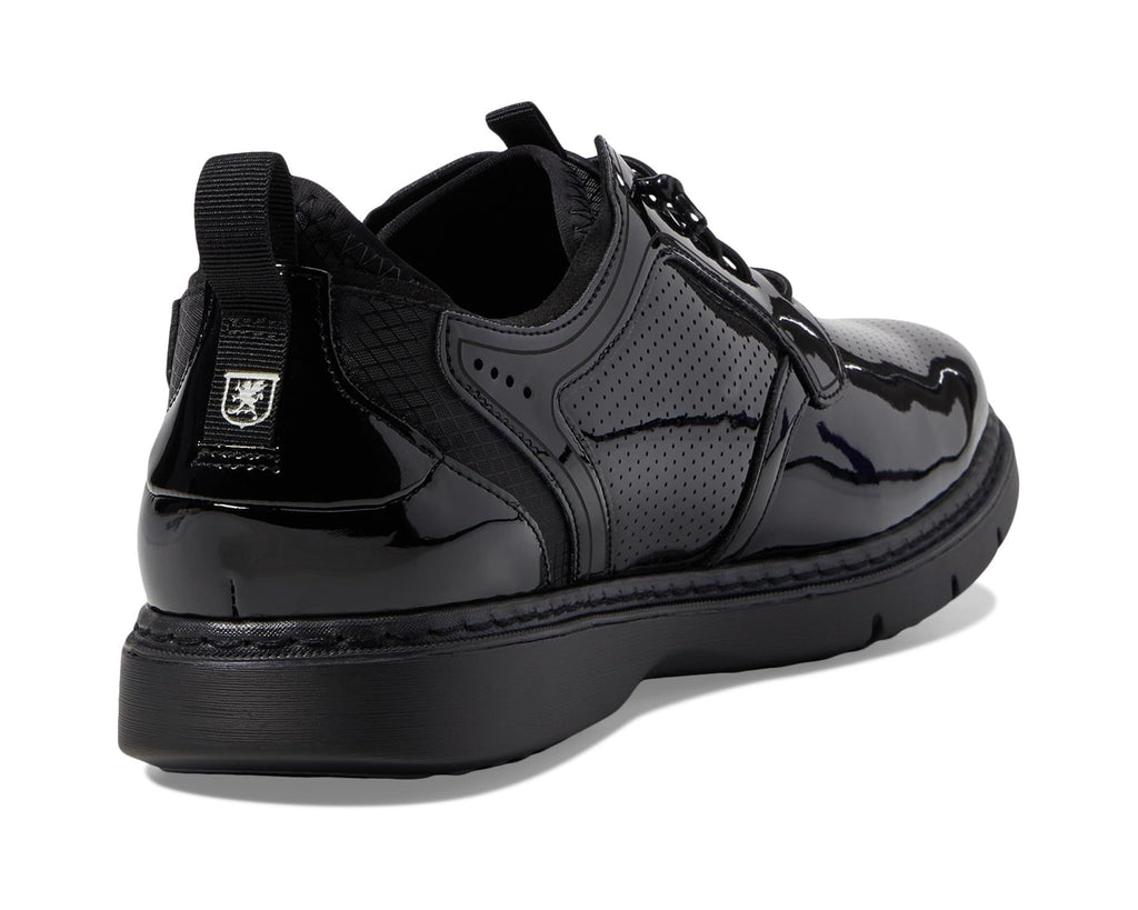 Men's Stacy Adams Spyre Plain Toe Elastic Lace Black Patent