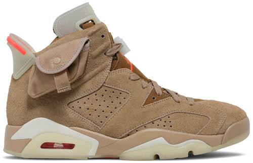 Nike Mens Travis Scott x Air Jordan 6 Retro Sneakers - 'British Khaki'