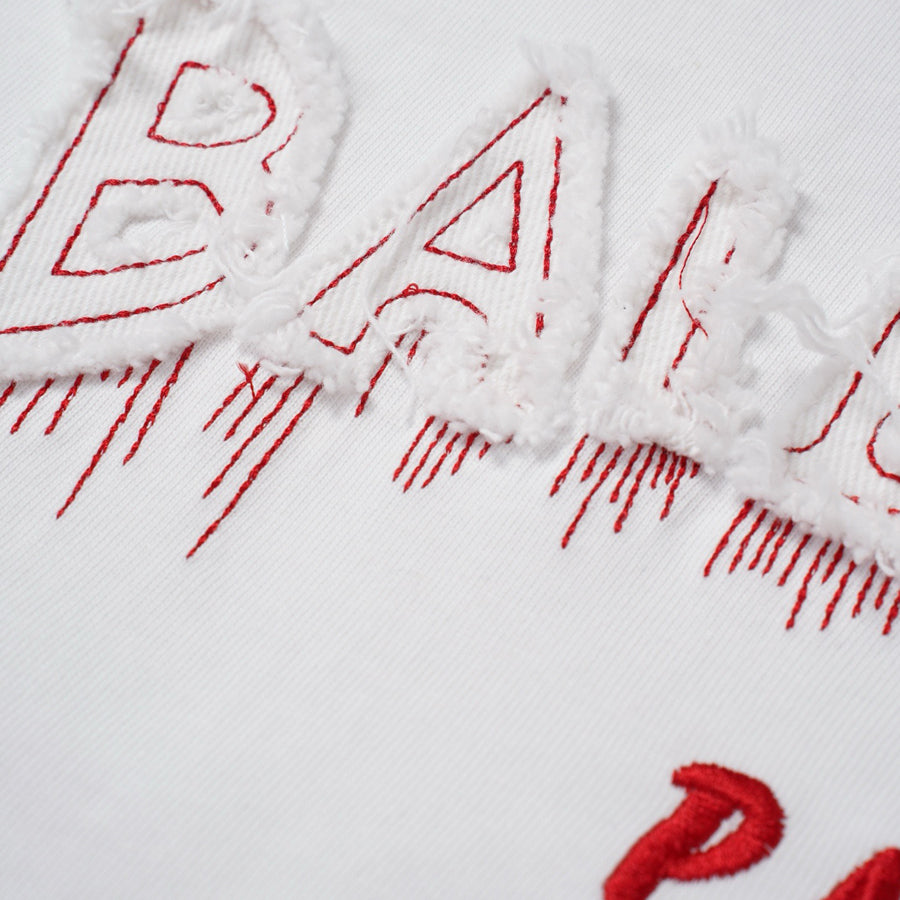 Balenciaga Paris Arched Logo T-Shirt in Black & Red