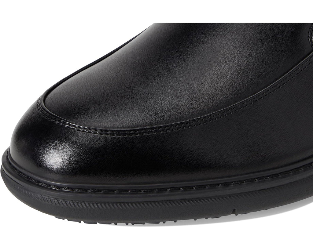 Men's Nunn Bush Chase Slip Resistant Work Slip-On for Restaurant Food Service & Hospitality Black