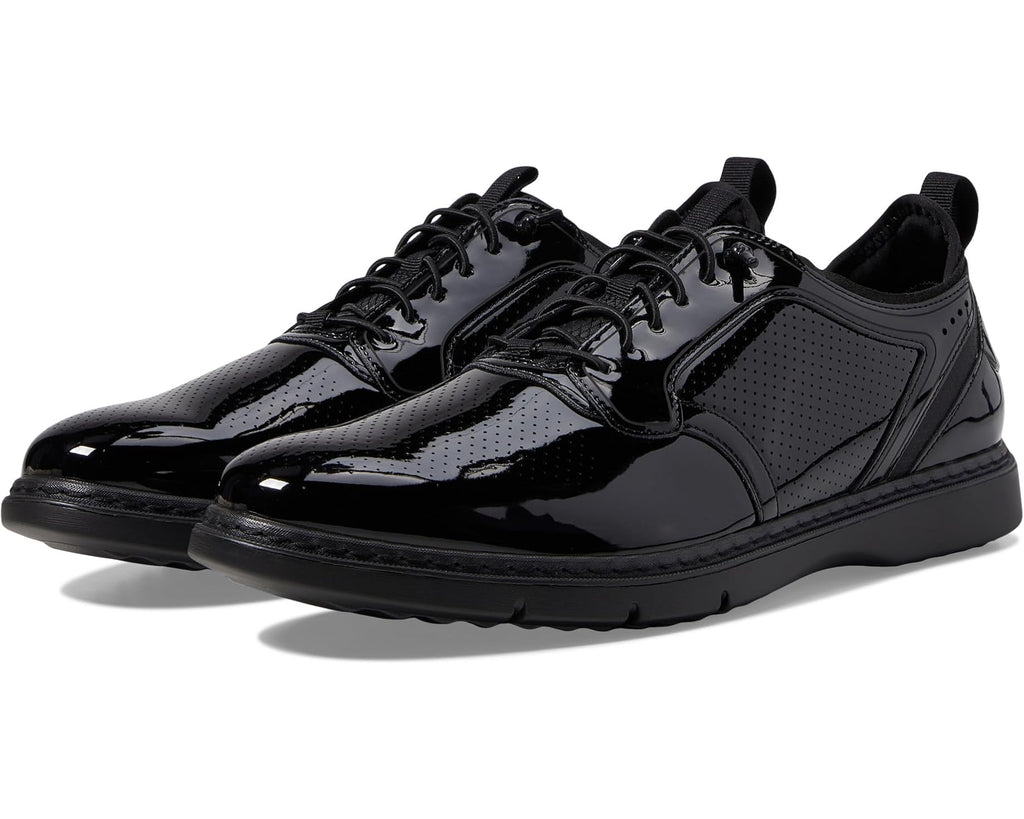 Men's Stacy Adams Spyre Plain Toe Elastic Lace Black Patent