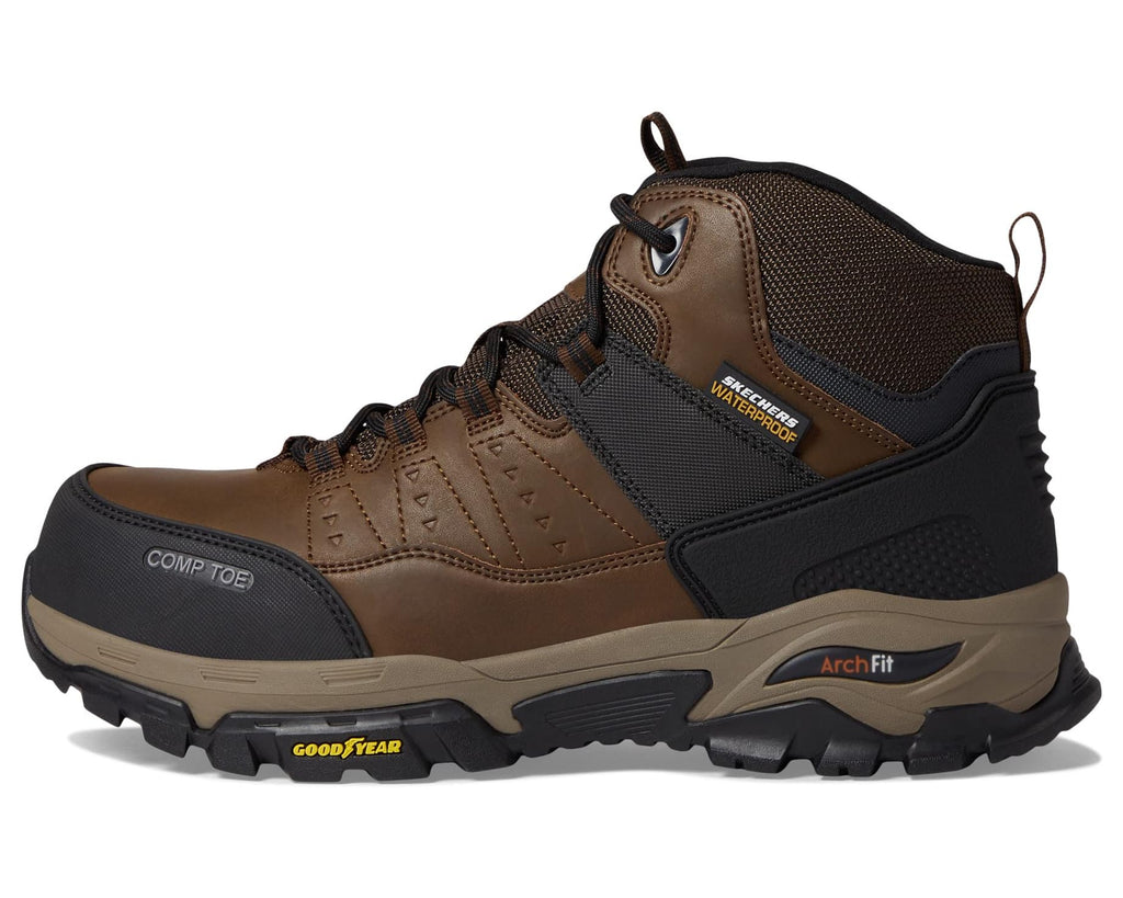 Men's SKECHERS Work Arch Fit Tarver Comp Toe Brown
