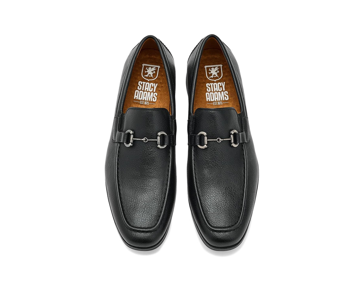 Men's Stacy Adams Richmont Moc Toe Slip-On Loafer Black Tumble