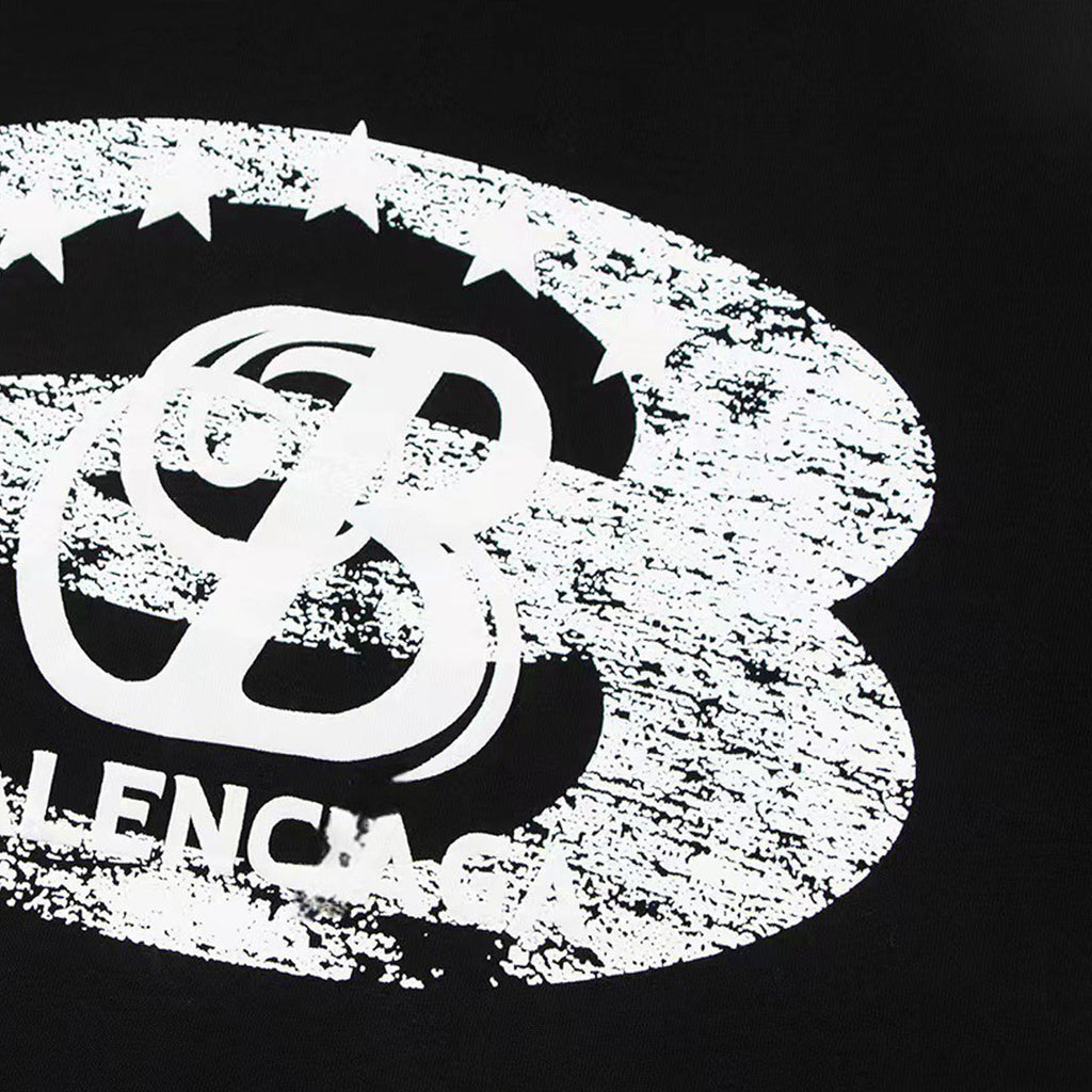 Balenciaga Vintage Star Emblem T-Shirt in Black & White
