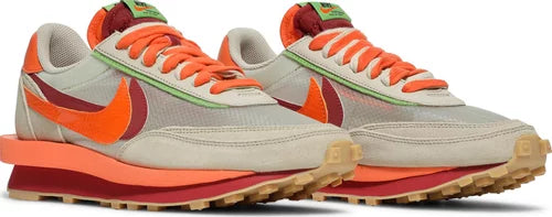 Nike Mens Sacai x Clot x LDWaffle Sneakers - 'Net Orange Blaze'
