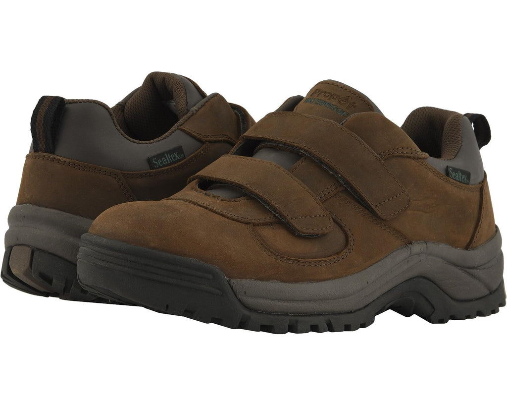 Men's Propet Cliff Walker Low Strap Brown Crazy Horse