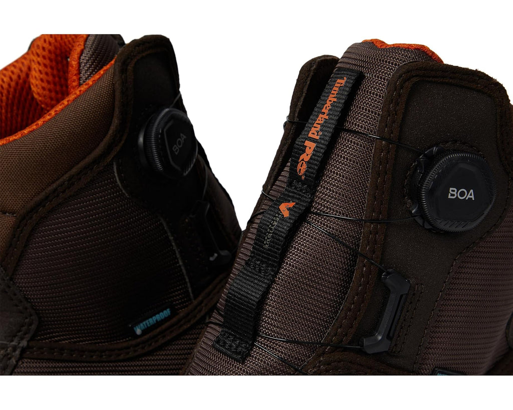Men's Timberland PRO Magnitude BOA 8 Inch Composite Safety Toe Waterproof Puncture Resistant Brown