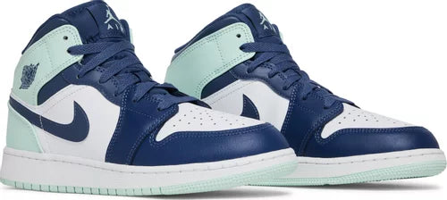 Nike Grade School Womens Air Jordan 1 Mid Sneakers - 'Blue Mint'