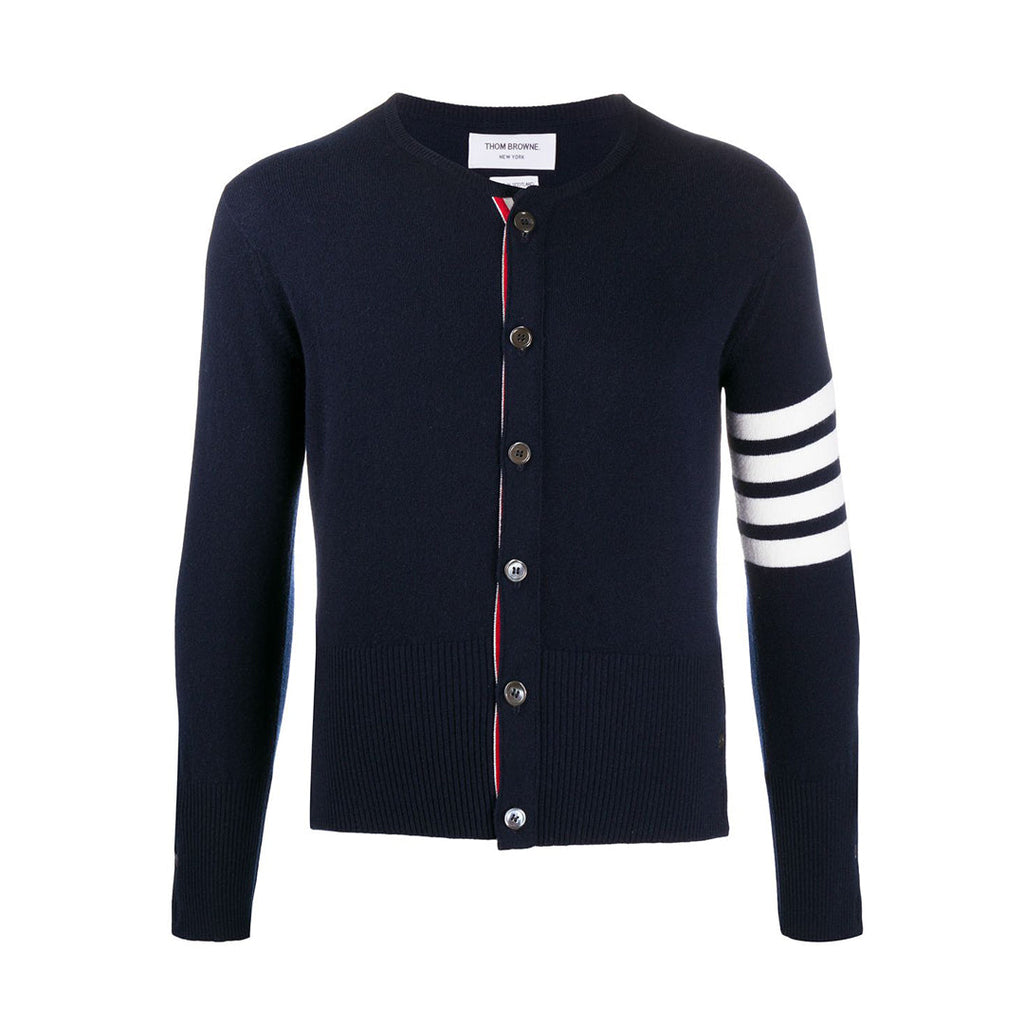 Thom Browne Classic Round Neck Cotton Cardigan