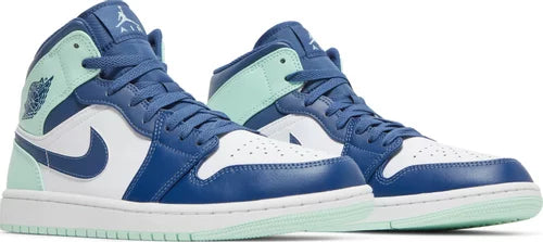 Nike Mens Air Jordan 1 Mid Sneakers - 'Blue Mint'