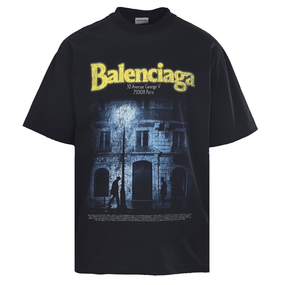 Balenciaga Avenue George V Photo Print T-Shirt in Black