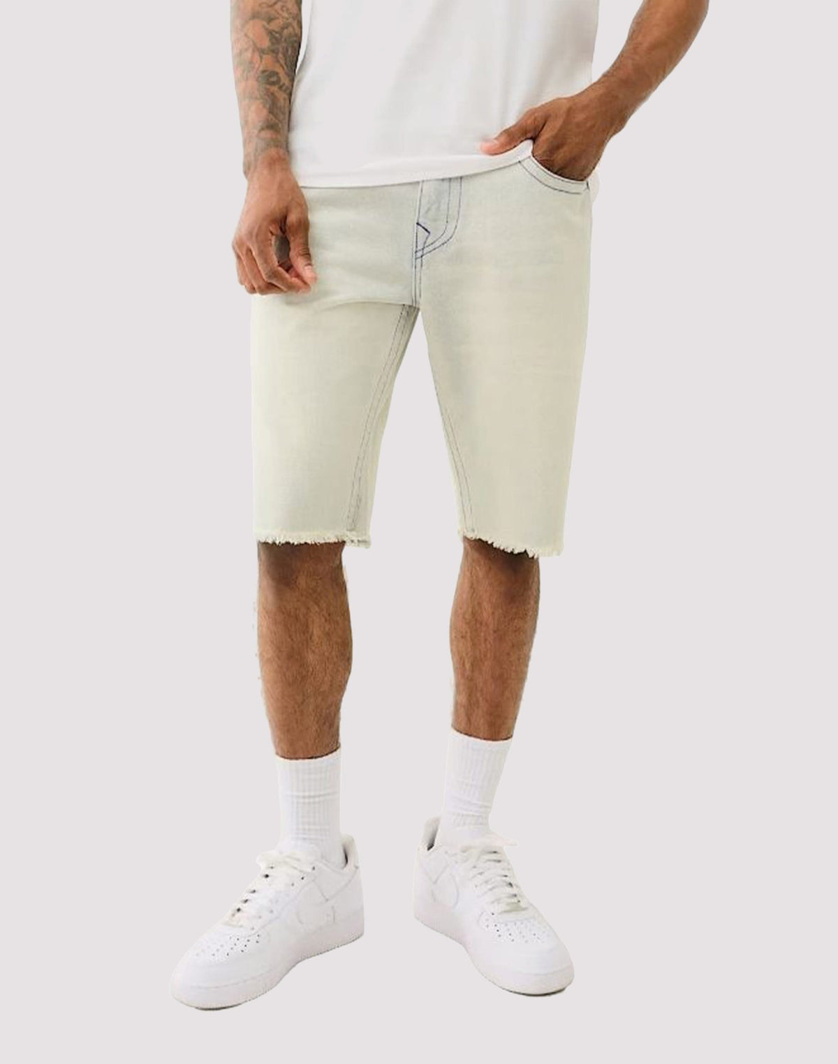 True Religion Ricky Frayed Flap Shorts
