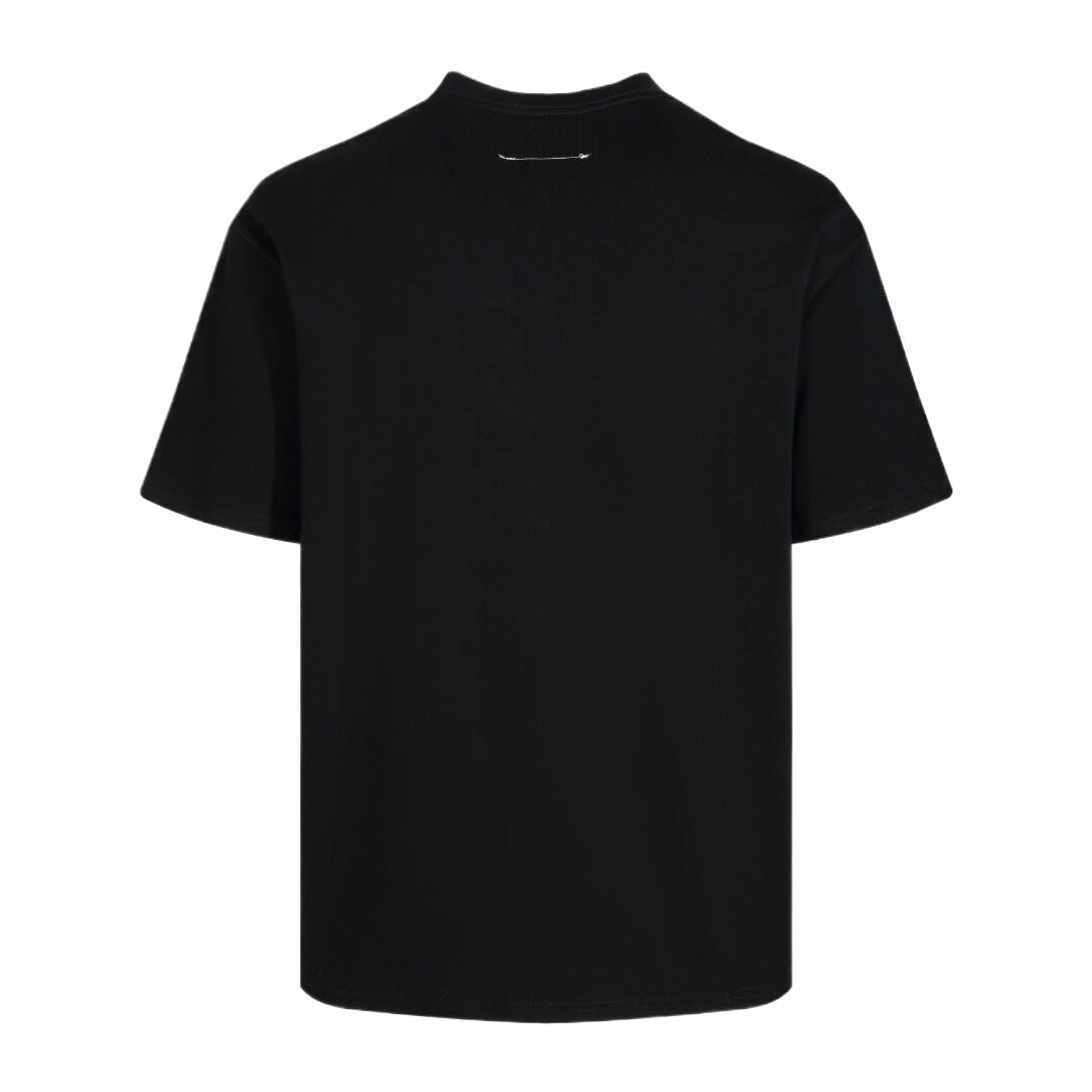 Balenciaga Stacked Distressed Logo T-Shirt in Black & White