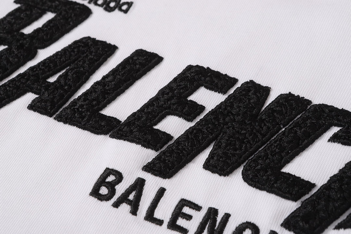 Balenciaga Comic Lettering BB Crest T-Shirt in Black & White