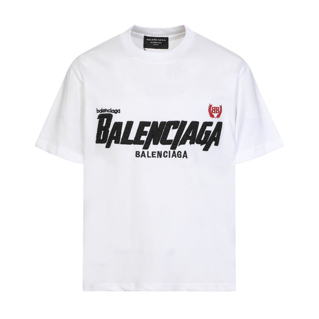 Balenciaga Comic Lettering BB Crest T-Shirt in Black & White