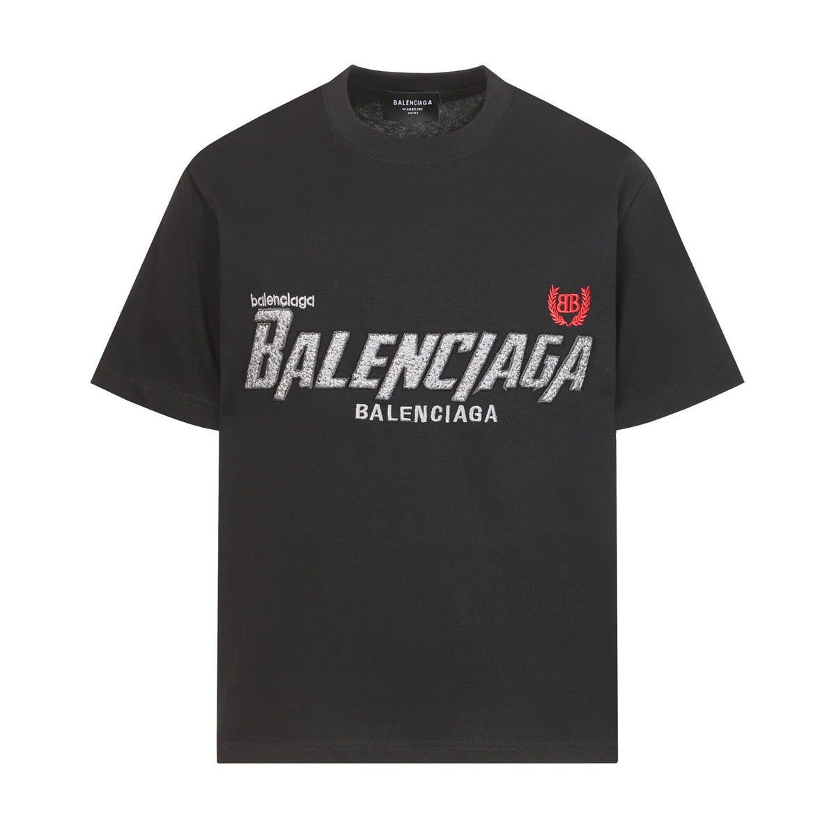 Balenciaga Comic Lettering BB Crest T-Shirt in Black & White