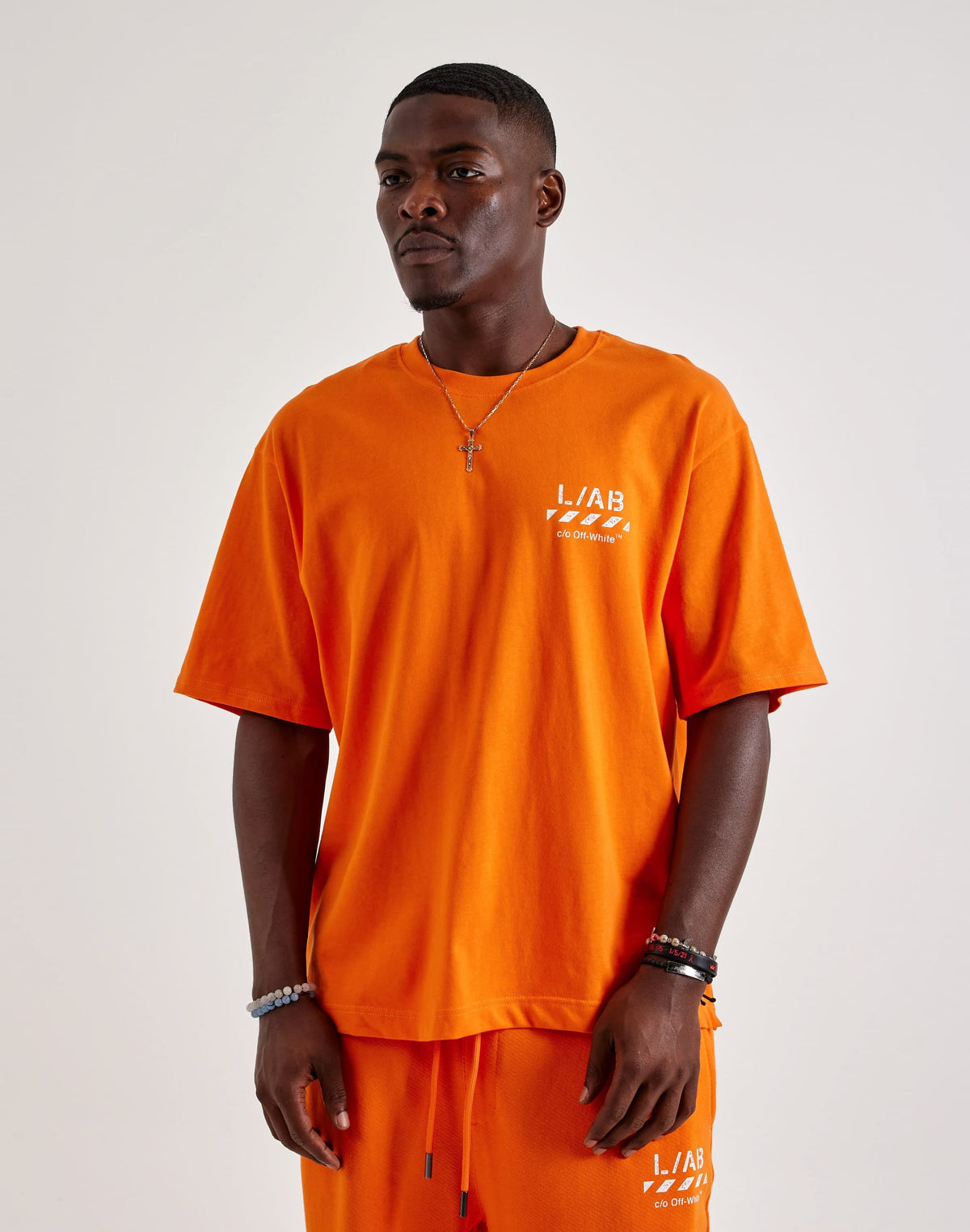 Off-White L/AB Diagonal Tee