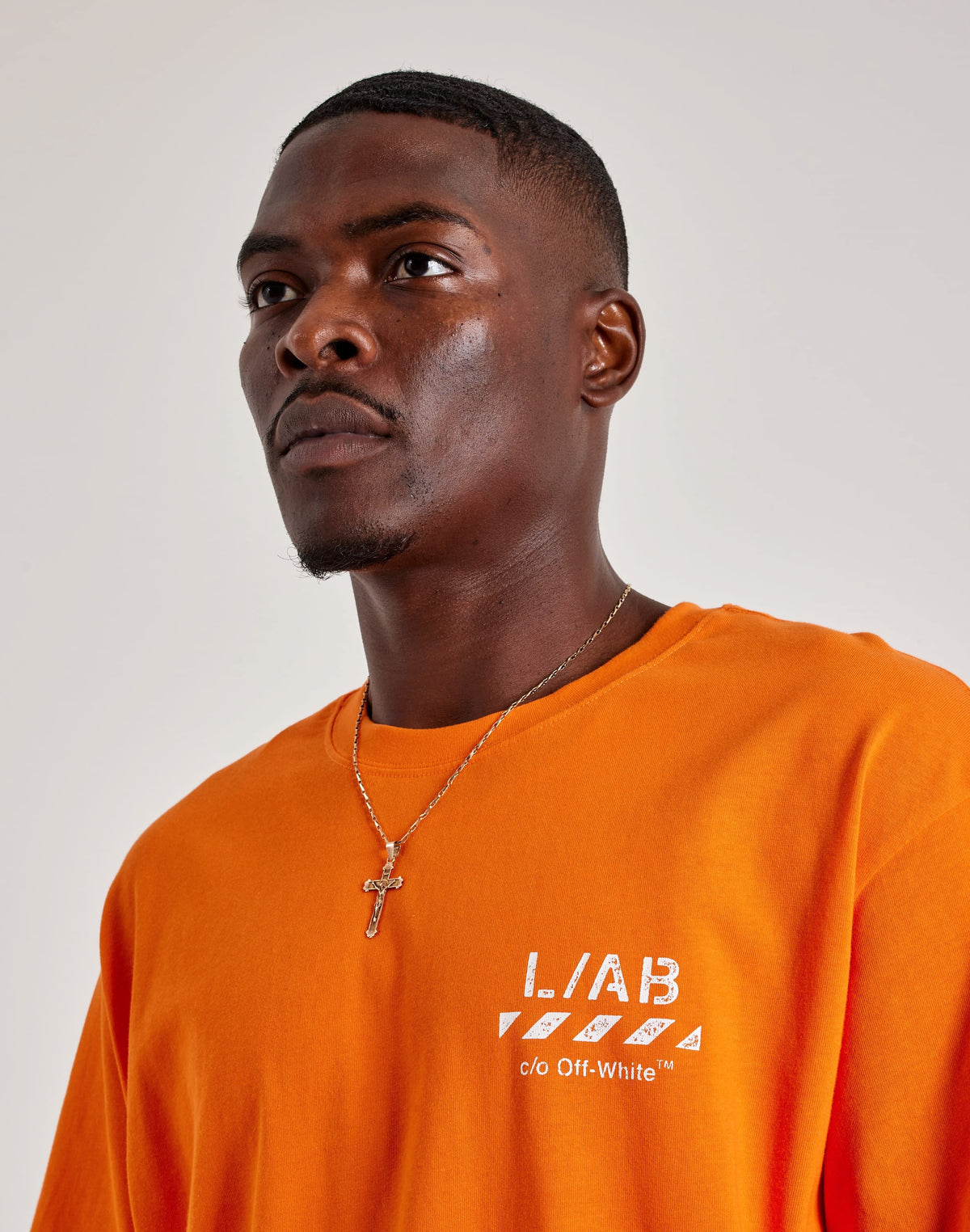 Off-White L/AB Diagonal Tee