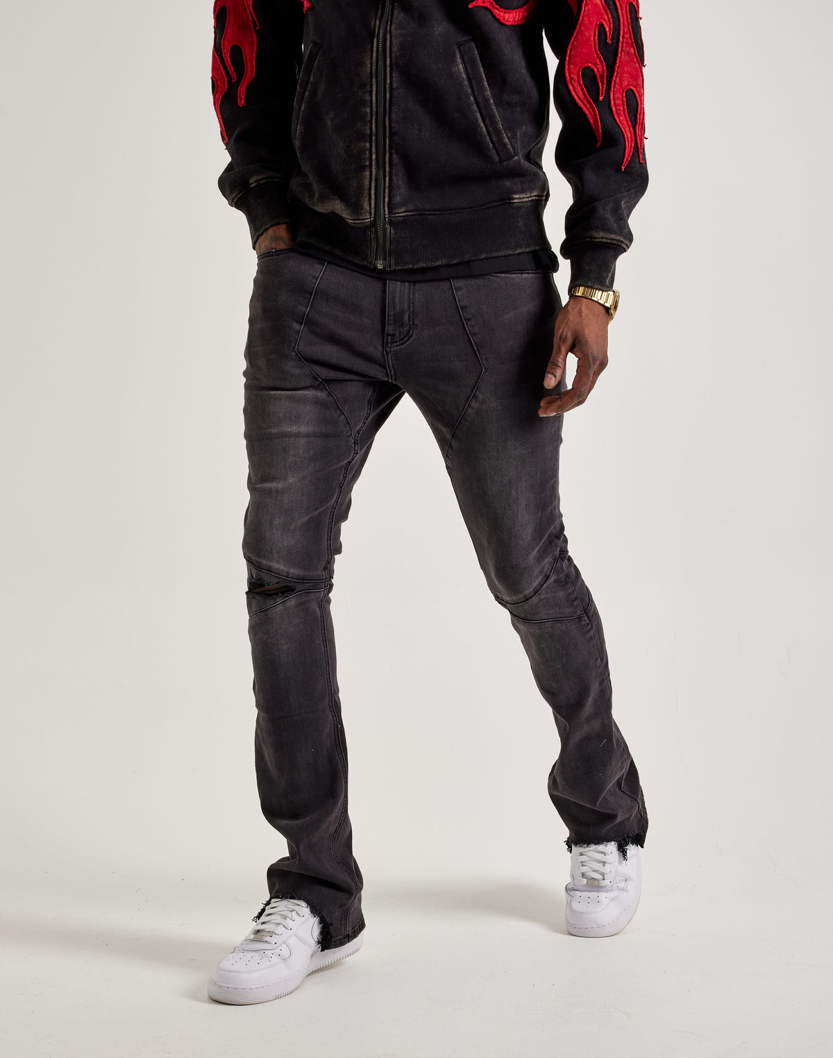 Serenede Nickel Stacked Flare Jeans