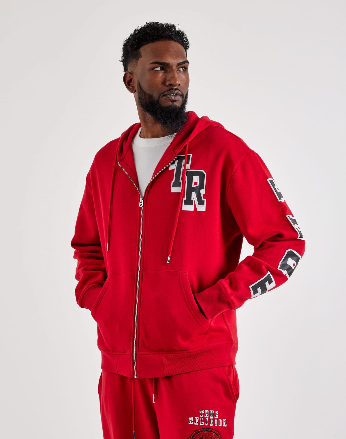 True Religion Buddha Logo Full-Zip Fleece Hoodie