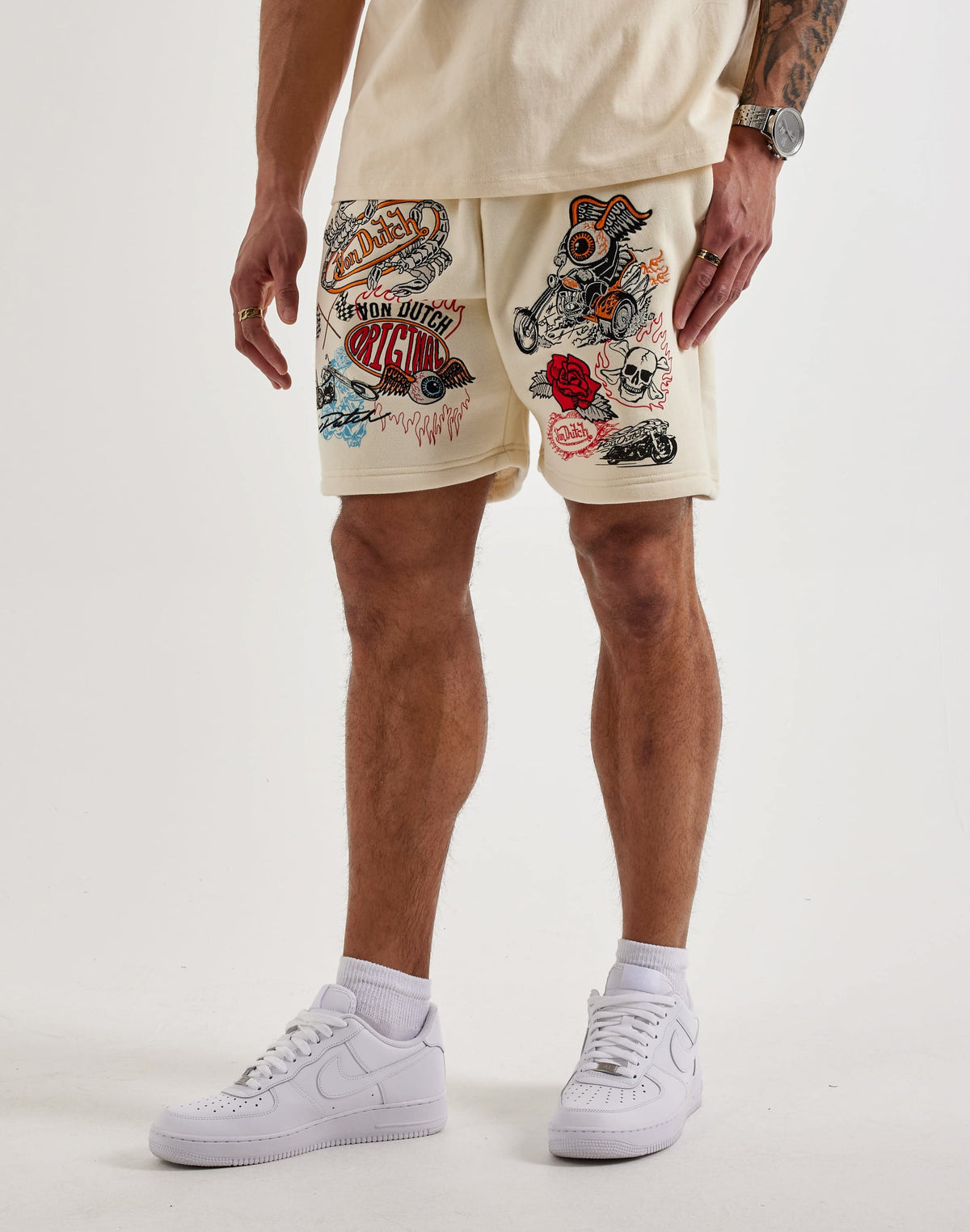 Von Dutch Tattoo Fleece Sweat Shorts