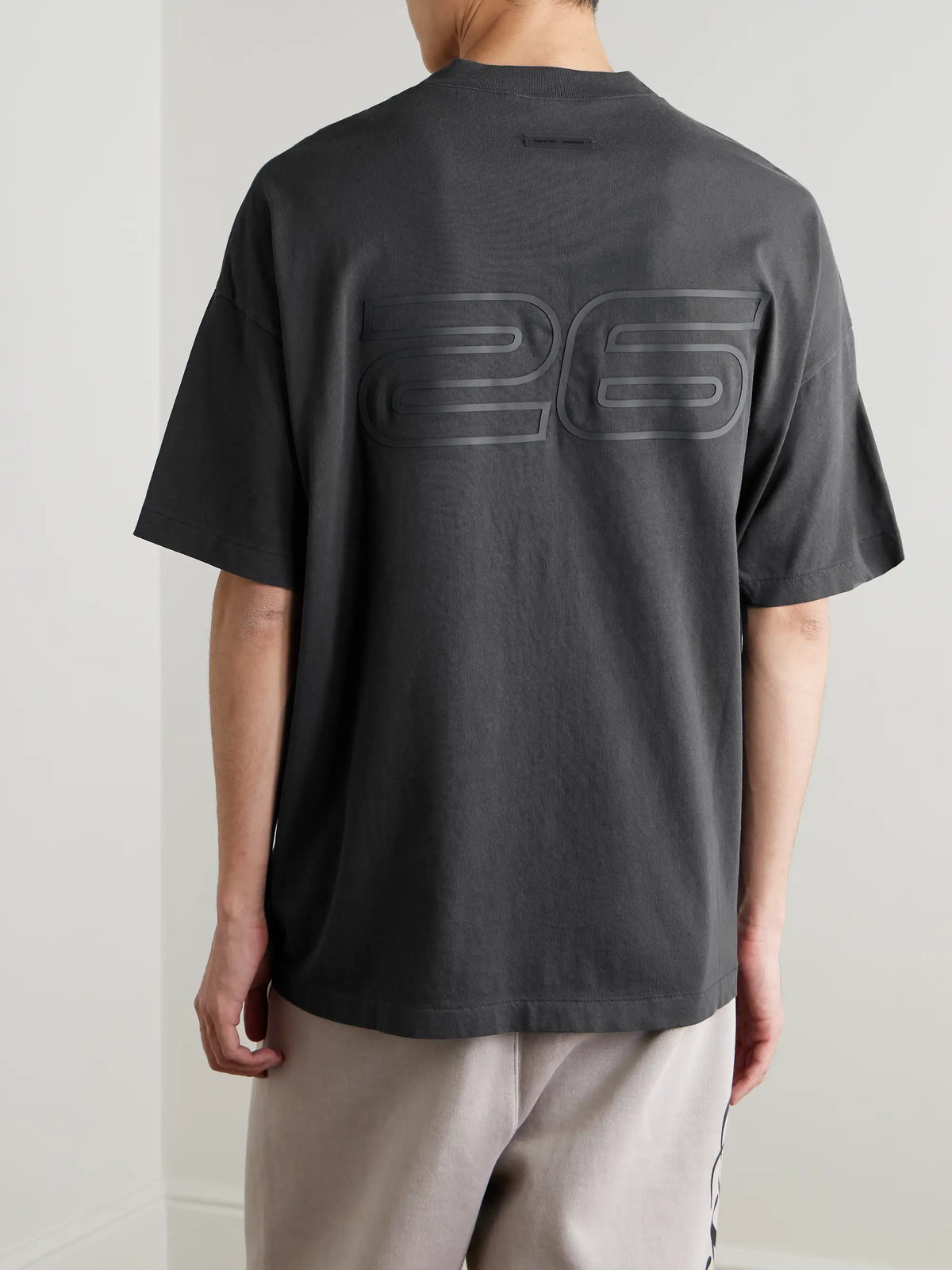 FEAR OF GOD ESSENTIALS 90s Oversized Logo-Print Cotton-Jersey T-Shirt - Black