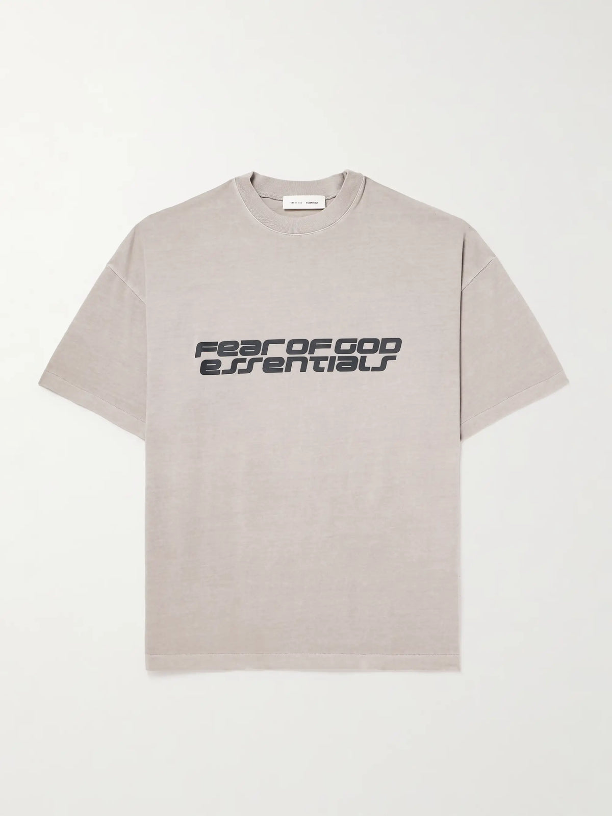 FEAR OF GOD ESSENTIALS 90s Oversized Logo-Print Cotton-Jersey T-Shirt - Gray