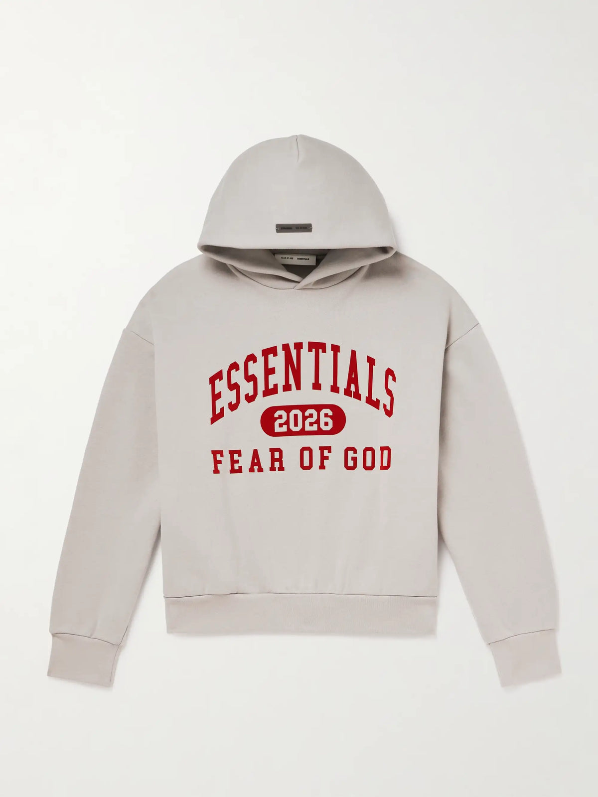FEAR OF GOD ESSENTIALS Logo-Print Cotton-Blend Jersey Hoodie - Gray