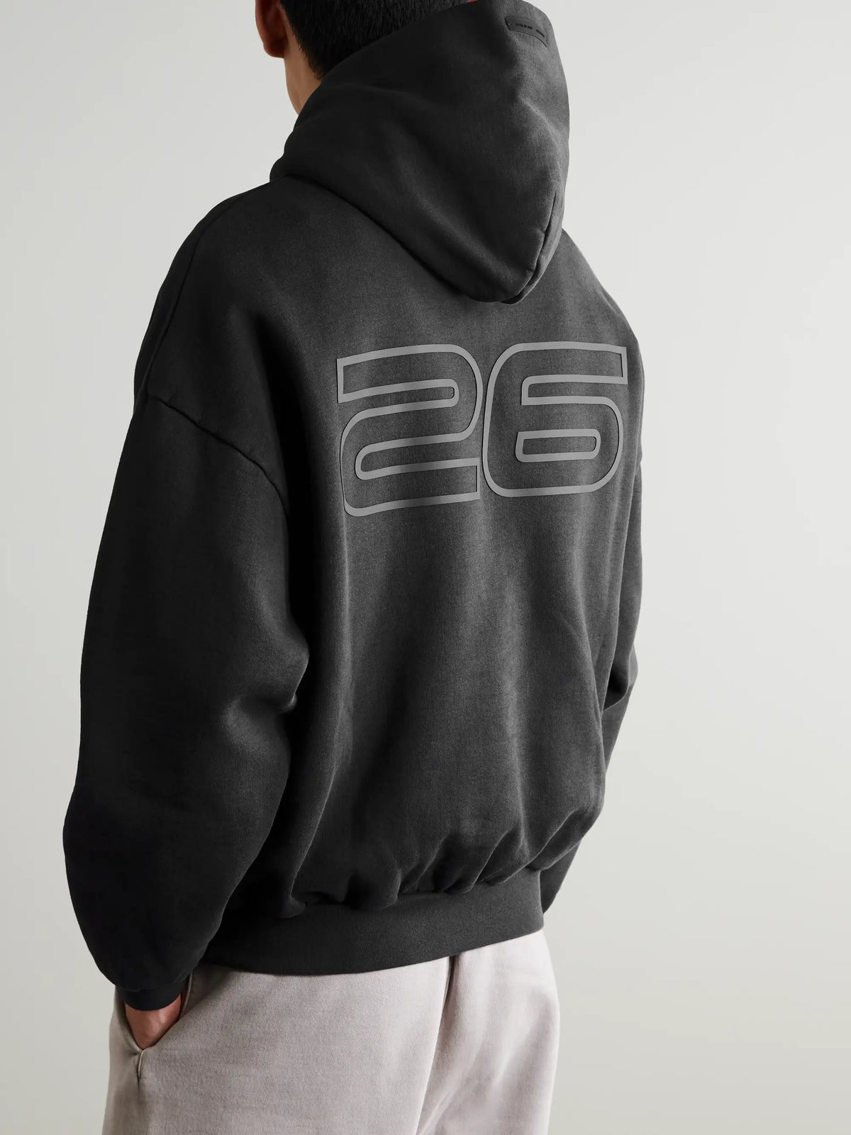 FEAR OF GOD ESSENTIALS 90s Logo-Print Cotton-Jersey Hoodie - Black