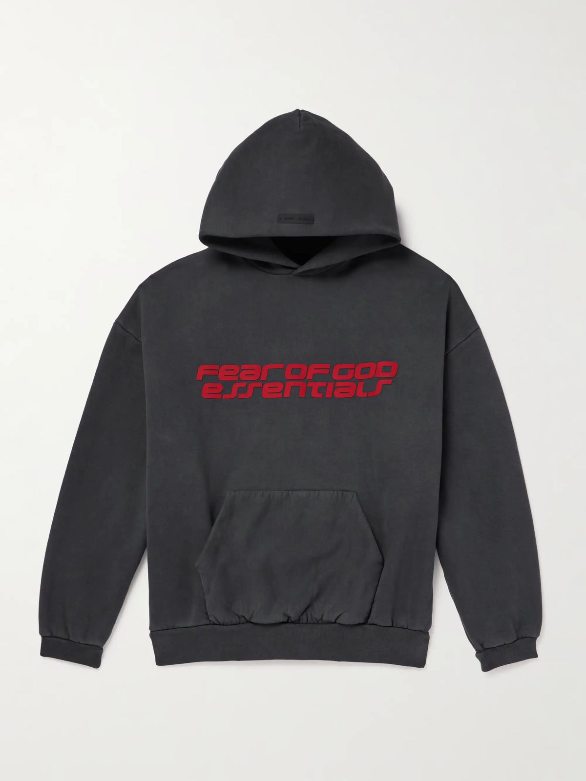 FEAR OF GOD ESSENTIALS 90s Logo-Print Cotton-Jersey Hoodie - Dark Gray