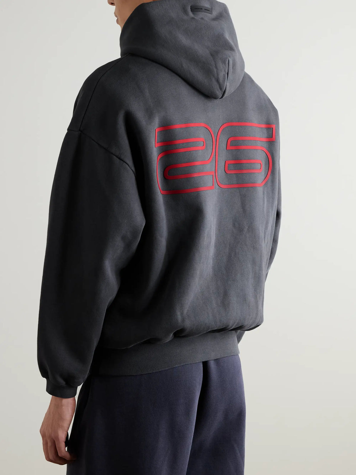 FEAR OF GOD ESSENTIALS 90s Logo-Print Cotton-Jersey Hoodie - Dark Gray