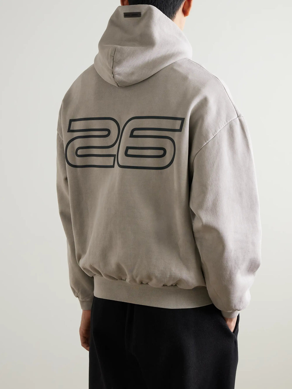 FEAR OF GOD ESSENTIALS 90s Logo-Print Cotton-Jersey Hoodie - Gray