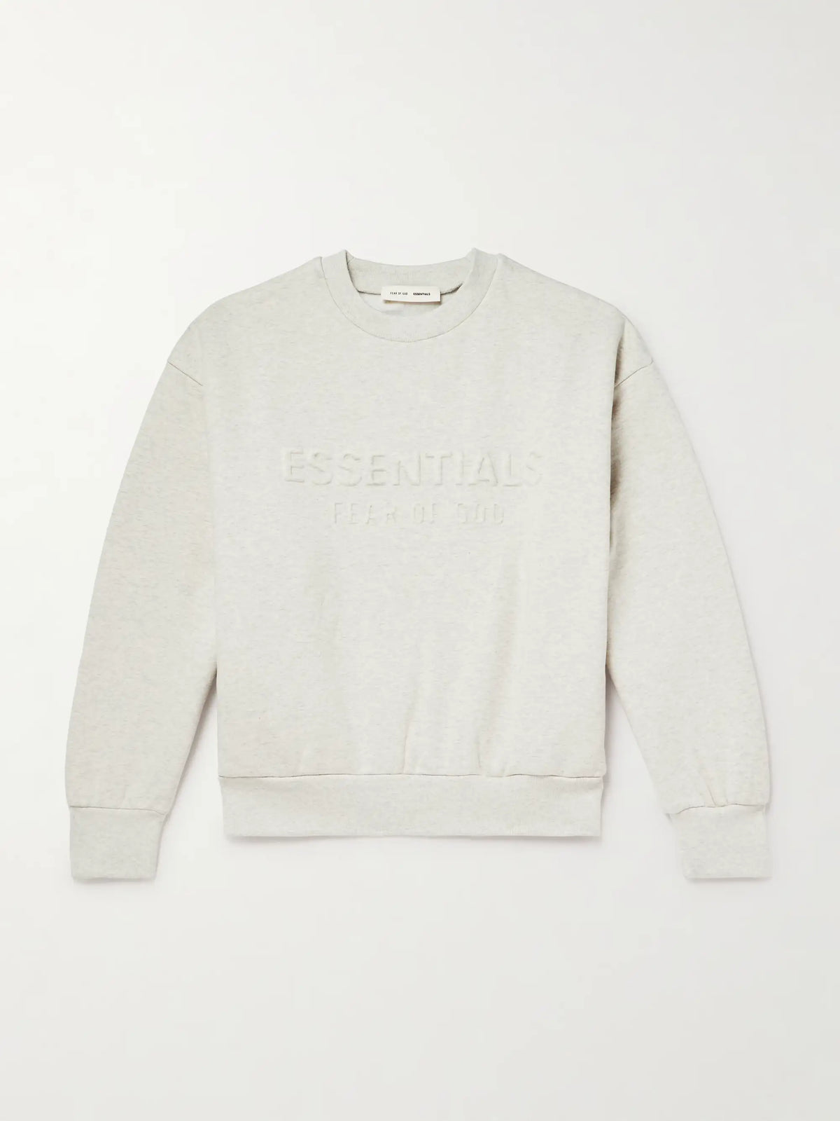 FEAR OF GOD ESSENTIALS Logo-Embossed Cotton-Blend Jersey Sweatshirt - Gray